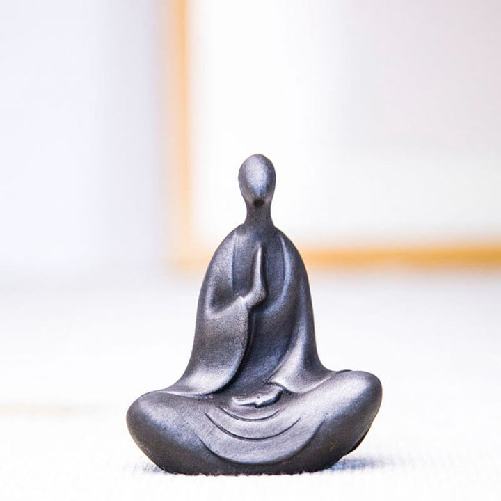 Buddha Stones Estatua de Buda Tibetano de Resina Fundida con Polvo de Hierro Oxidado para Decoración de Escritorio - image 9