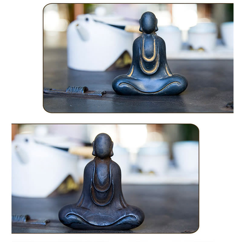 Buddha Stones Estatua de Buda Tibetano de Resina Fundida con Polvo de Hierro Oxidado para Decoración de Escritorio - image 20