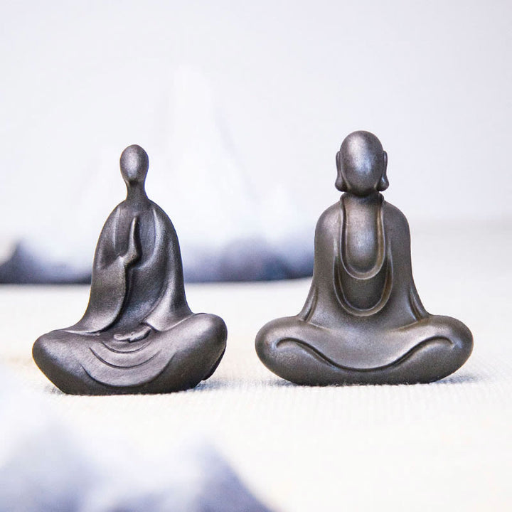 Buddha Stones Estatua de Buda Tibetano de Resina Fundida con Polvo de Hierro Oxidado para Decoración de Escritorio - image 31