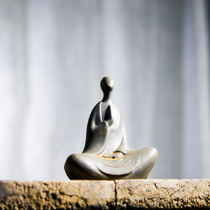 Buddha Stones Estatua de Buda Tibetano de Resina Fundida con Polvo de Hierro Oxidado para Decoración de Escritorio - image 3