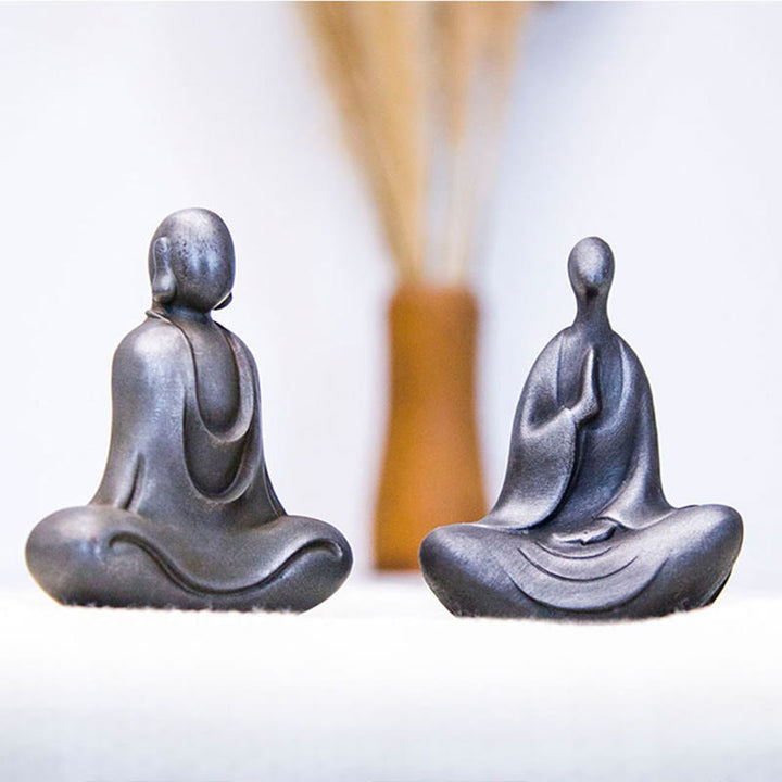 Buddha Stones Estatua de Buda Tibetano de Resina Fundida con Polvo de Hierro Oxidado para Decoración de Escritorio - image 32