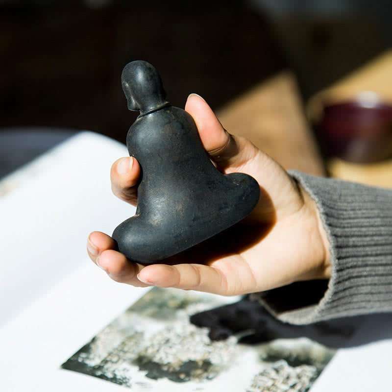 Buddha Stones Estatua de Buda Tibetano de Resina Fundida con Polvo de Hierro Oxidado para Decoración de Escritorio - image 14