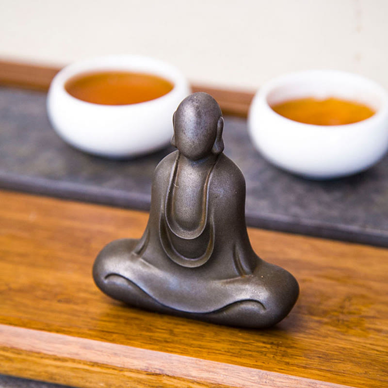 Buddha Stones Estatua de Buda Tibetano de Resina Fundida con Polvo de Hierro Oxidado para Decoración de Escritorio - image 23