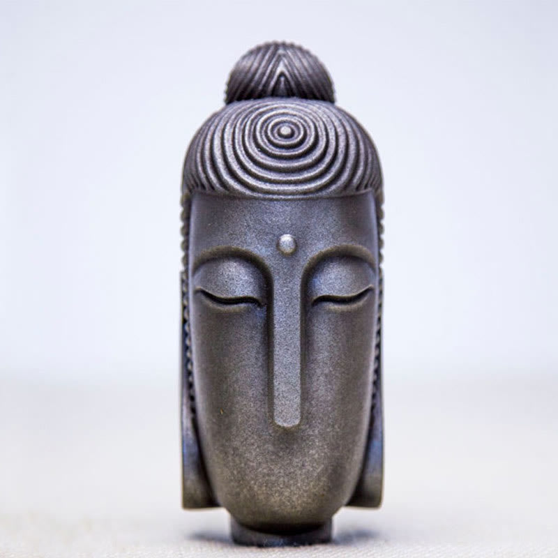 Buddha Stones Estatua de Buda Meditante con Ojos Cerrados de Polvo de Hierro Óxido Resina Fundida Decoración del Hogar