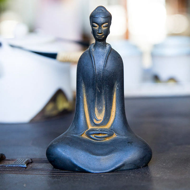 Buddha Stones Estatua de Resina Hecha a Mano de Buda Sakyamuni de Polvo de Hierro Oxidado Decoración para el Hogar - image 11