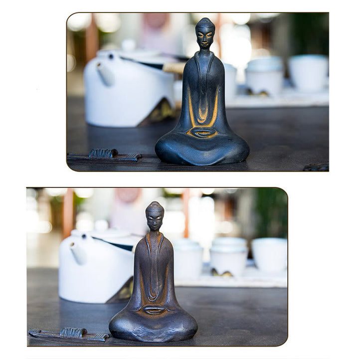 Buddha Stones Estatua de Resina Hecha a Mano de Buda Sakyamuni de Polvo de Hierro Oxidado Decoración para el Hogar - image 13