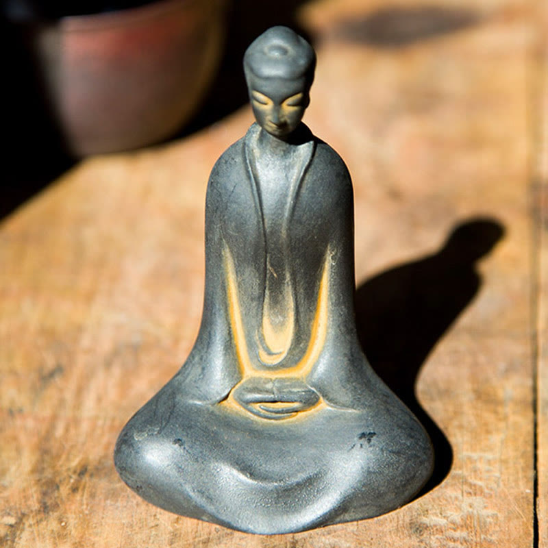 Buddha Stones Estatua de Resina Hecha a Mano de Buda Sakyamuni de Polvo de Hierro Oxidado Decoración para el Hogar - image 9