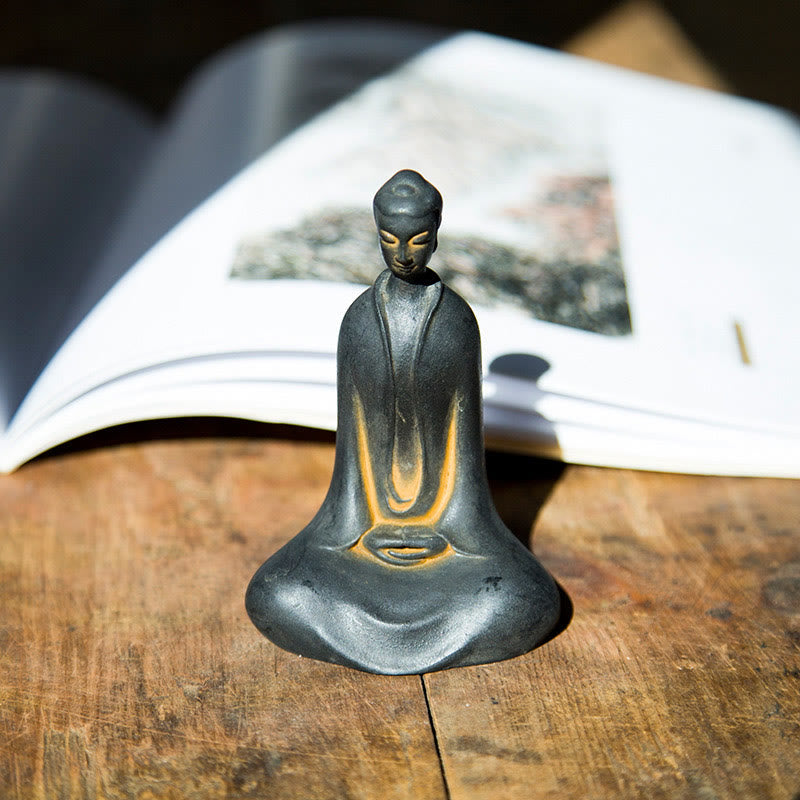 Buddha Stones Estatua de Resina Hecha a Mano de Buda Sakyamuni de Polvo de Hierro Oxidado Decoración para el Hogar - image 10