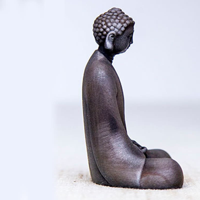 Buddha Stones Estatua de Buda Sakyamuni de resina fundida con óxido de polvo de hierro hecha a mano para decoración