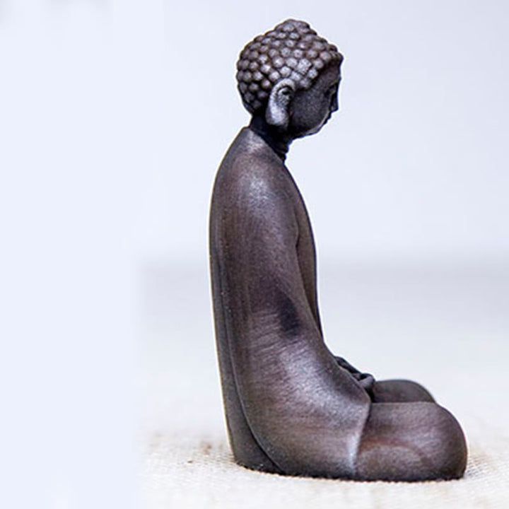 Buddha Stones Estatua de Buda Sakyamuni de resina fundida con óxido de polvo de hierro hecha a mano para decoración