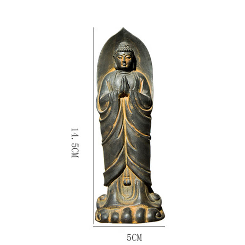 Buddha Stones Estatua de Decoración de Resina Fundida Oxidada con Polvo de Hierro de Buda Sakyamuni Hecha a Mano