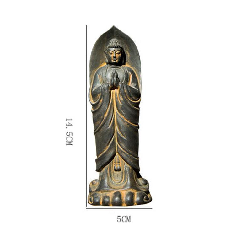 Buddha Stones Estatua de Decoración de Resina Fundida Oxidada con Polvo de Hierro de Buda Sakyamuni Hecha a Mano