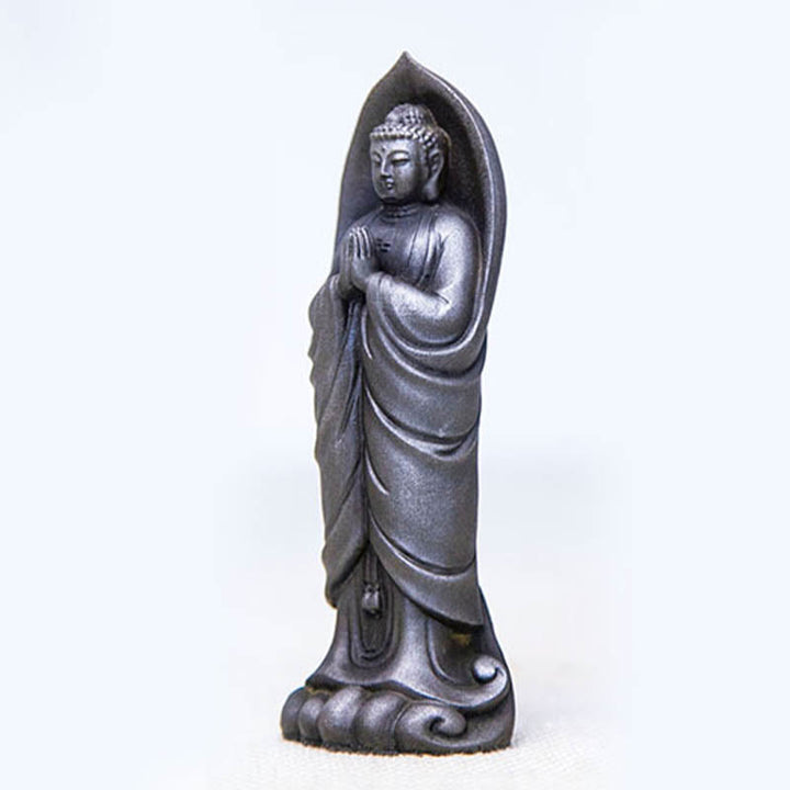 Buddha Stones Estatua de Decoración de Resina Fundida Oxidada con Polvo de Hierro de Buda Sakyamuni Hecha a Mano