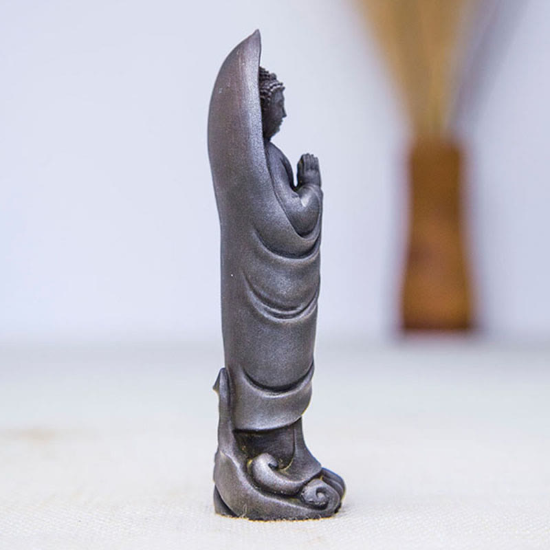 Buddha Stones Estatua de Decoración de Resina Fundida Oxidada con Polvo de Hierro de Buda Sakyamuni Hecha a Mano