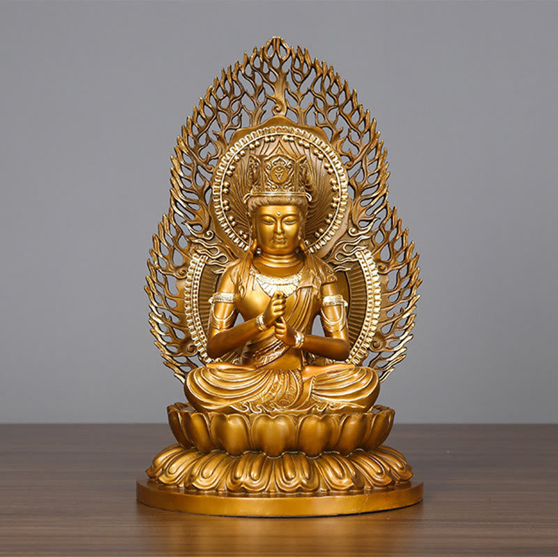 Buddha Stones Tathagata Buddha Figurine Serenidad Estatua de Cobre Decoración para Ofrenda en el Hogar