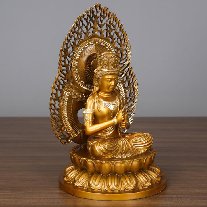 Buddha Stones Tathagata Buddha Figurine Serenidad Estatua de Cobre Decoración para Ofrenda en el Hogar