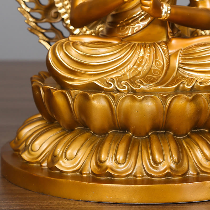 Buddha Stones Tathagata Buddha Figurine Serenidad Estatua de Cobre Decoración para Ofrenda en el Hogar