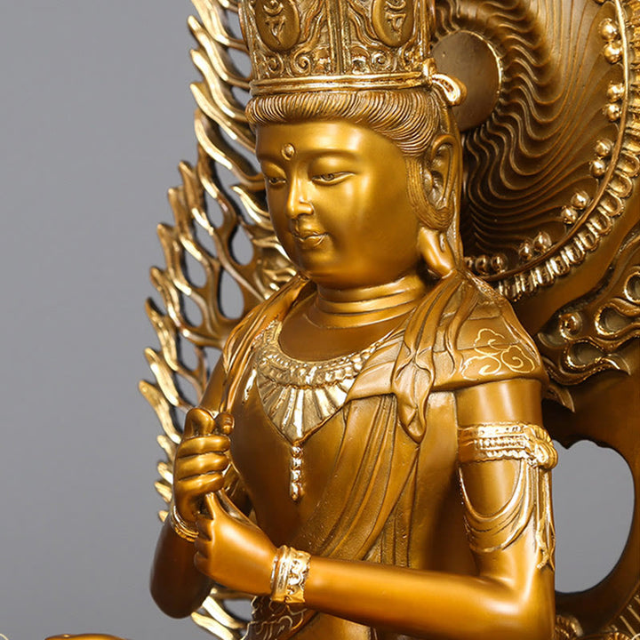Buddha Stones Tathagata Buddha Figurine Serenidad Estatua de Cobre Decoración para Ofrenda en el Hogar