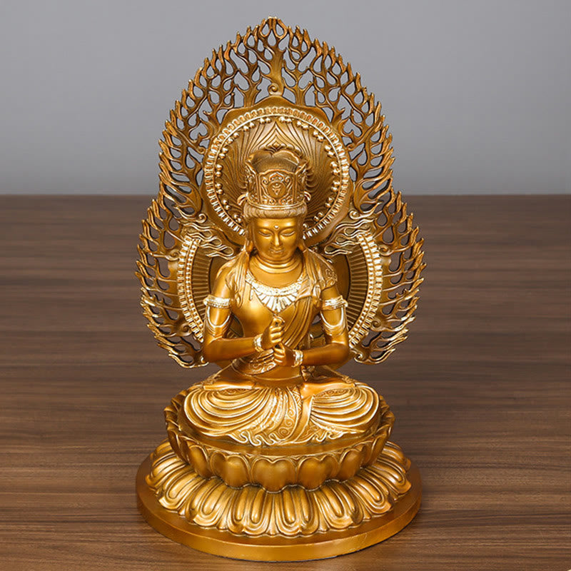 Buddha Stones Tathagata Buddha Figurine Serenidad Estatua de Cobre Decoración para Ofrenda en el Hogar
