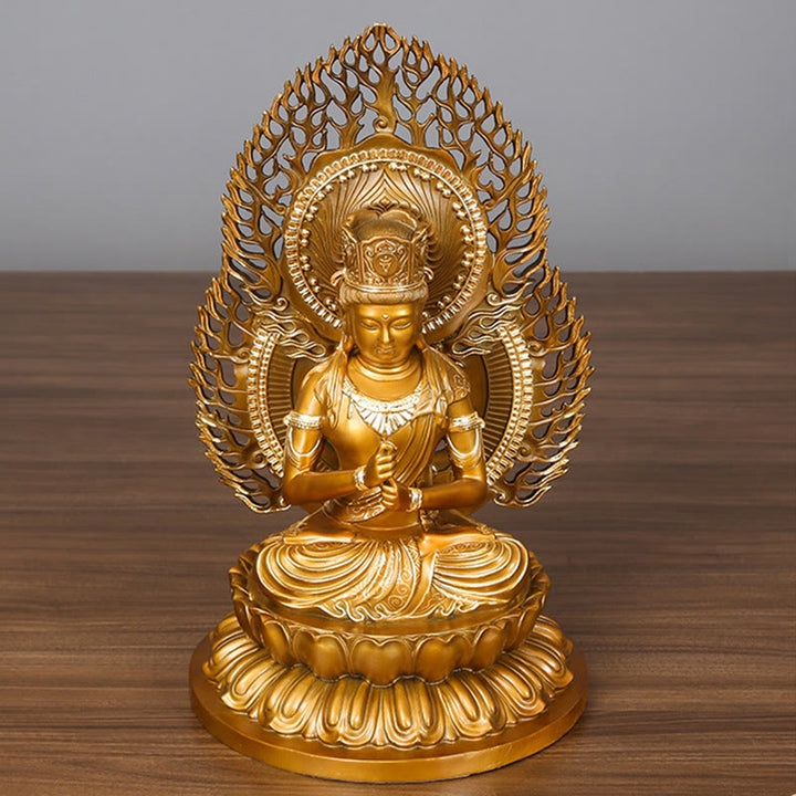 Buddha Stones Tathagata Buddha Figurine Serenidad Estatua de Cobre Decoración para Ofrenda en el Hogar