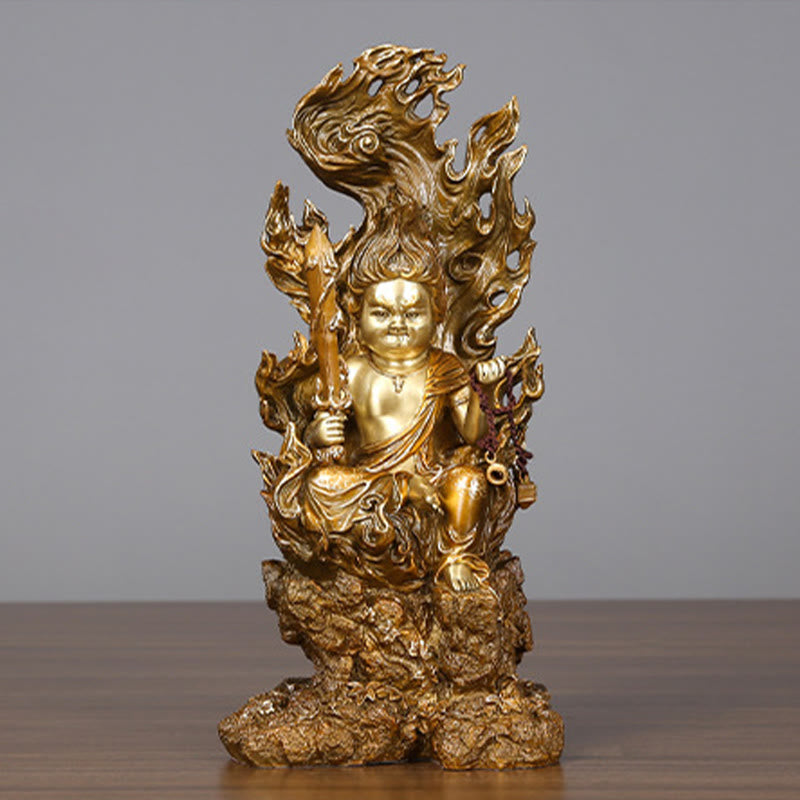 Buddha Stones Figura de Buda Acalanatha Estatua de Serenidad Cobre Decoración de Ofrenda para el Hogar - image 12