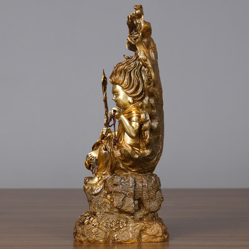 Buddha Stones Figura de Buda Acalanatha Estatua de Serenidad Cobre Decoración de Ofrenda para el Hogar - image 13