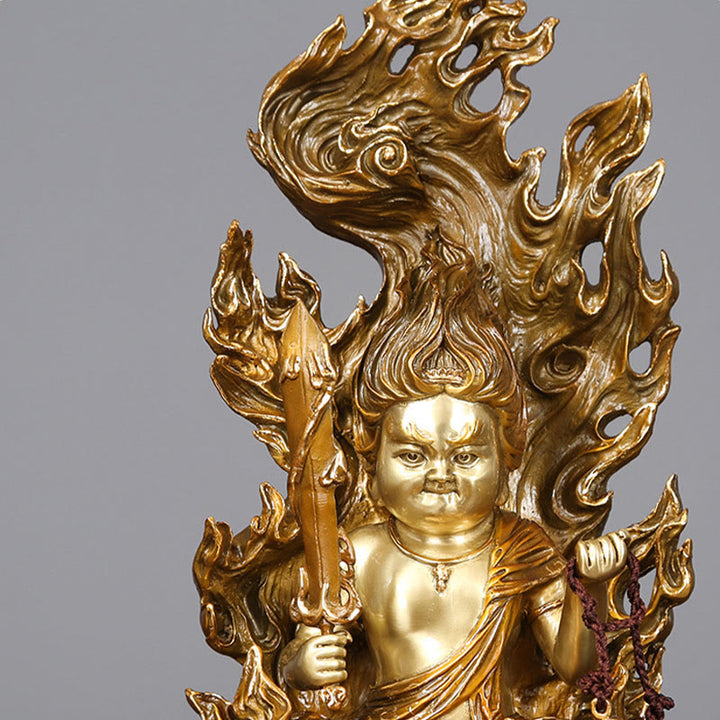 Buddha Stones Figura de Buda Acalanatha Estatua de Serenidad Cobre Decoración de Ofrenda para el Hogar - image 6