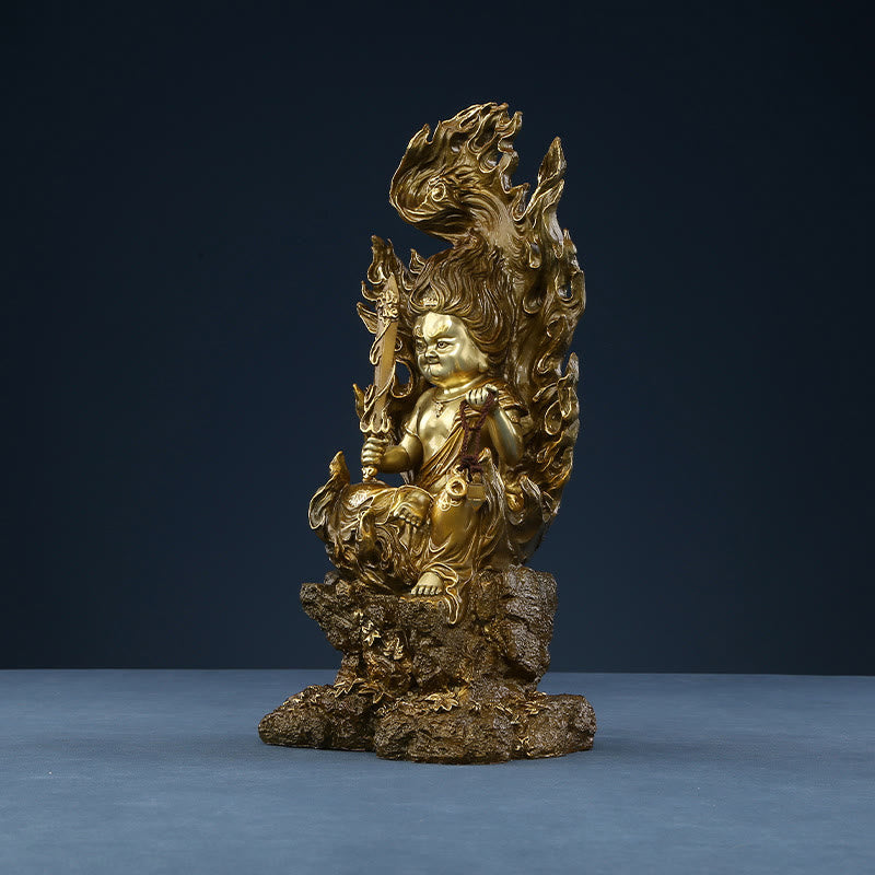 Buddha Stones Figura de Buda Acalanatha Estatua de Serenidad Cobre Decoración de Ofrenda para el Hogar - image 11