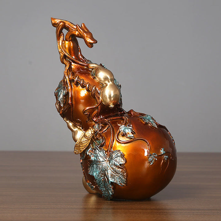 Buddha Stones Gourd Dorada Estatua de Latón y Cobre Decoración de Escritorio para el Hogar - image 3