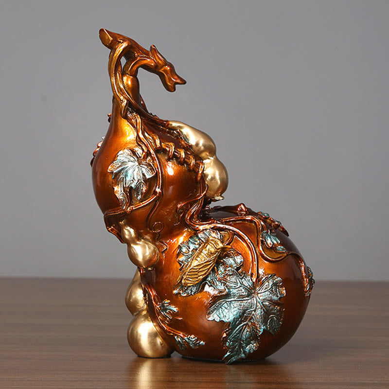 Buddha Stones Gourd Dorada Estatua de Latón y Cobre Decoración de Escritorio para el Hogar - image 12