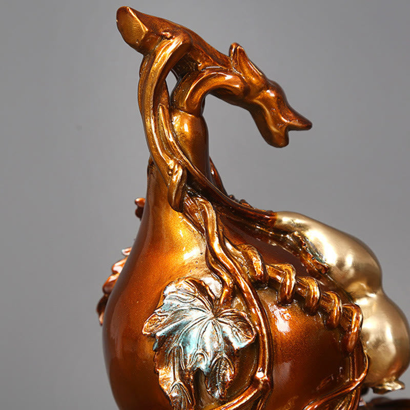 Buddha Stones Gourd Dorada Estatua de Latón y Cobre Decoración de Escritorio para el Hogar - image 9