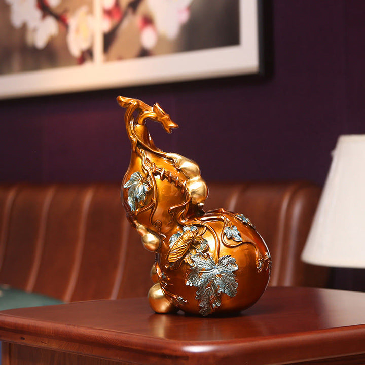 Buddha Stones Gourd Dorada Estatua de Latón y Cobre Decoración de Escritorio para el Hogar - image 7