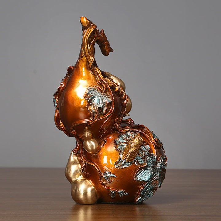 Buddha Stones Gourd Dorada Estatua de Latón y Cobre Decoración de Escritorio para el Hogar - image 13