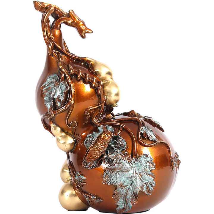 Buddha Stones Gourd Dorada Estatua de Latón y Cobre Decoración de Escritorio para el Hogar - image 14