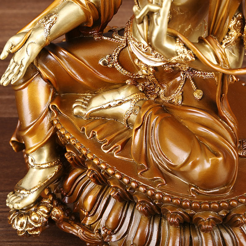 Buddha Stones Bodhisattva Tara Verde Figurilla Protección Estatua de Latón Cobre Decoración para el Hogar - image 9