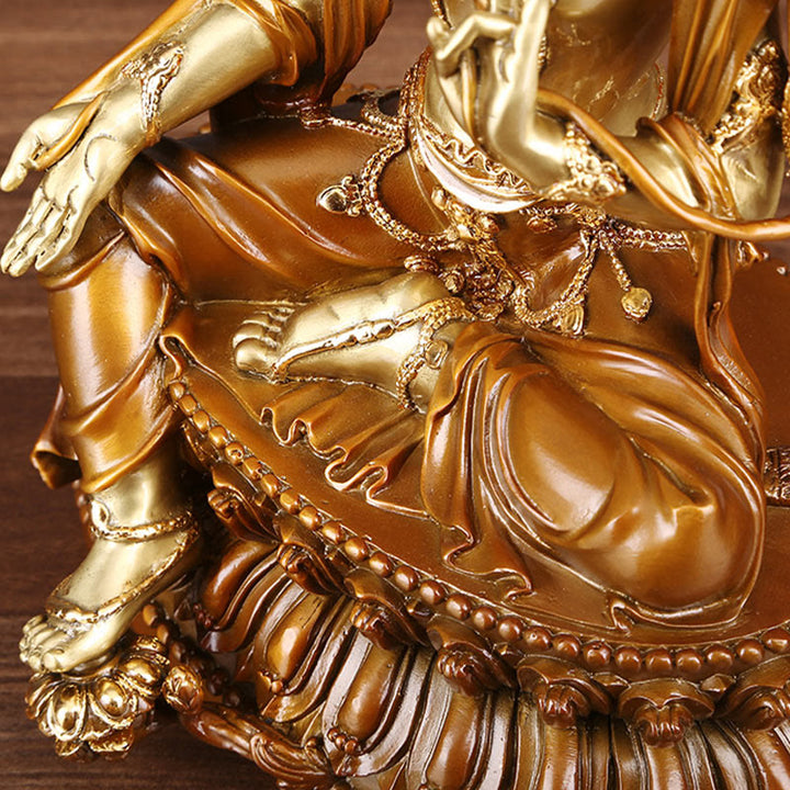 Buddha Stones Bodhisattva Tara Verde Figurilla Protección Estatua de Latón Cobre Decoración para el Hogar - image 9