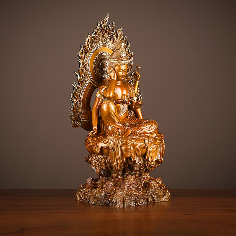 Buddha Stones Kwan Yin Avalokitesvara Éxito Estatua De Latón Y Cobre Decoración Para El Altar De La Oficina En Casa - image 1