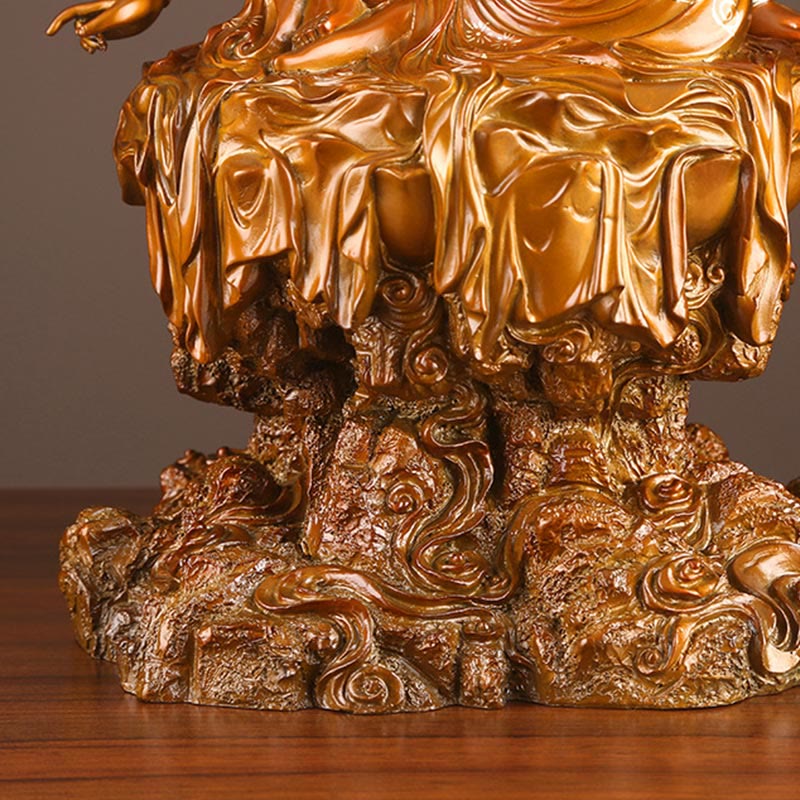 Buddha Stones Kwan Yin Avalokitesvara Éxito Estatua De Latón Y Cobre Decoración Para El Altar De La Oficina En Casa
