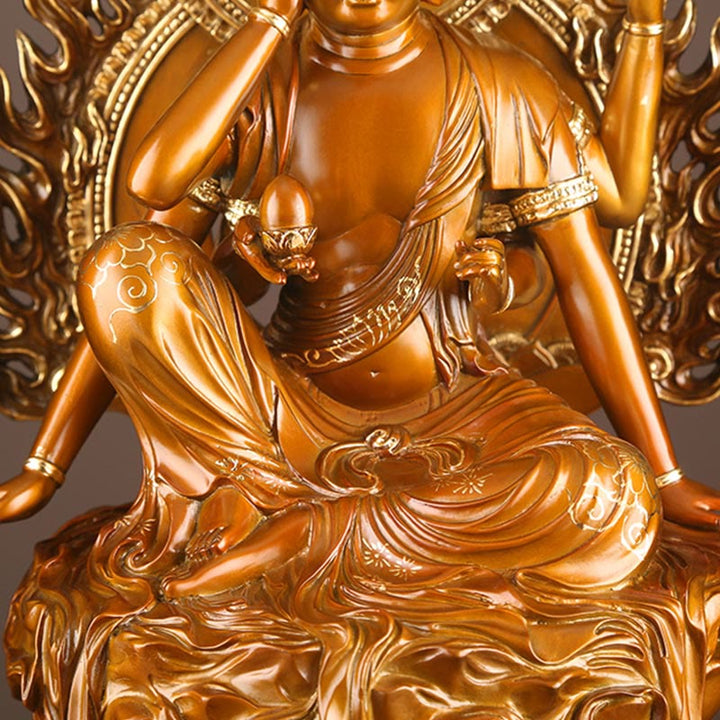 Buddha Stones Kwan Yin Avalokitesvara Éxito Estatua De Latón Y Cobre Decoración Para El Altar De La Oficina En Casa - image 9