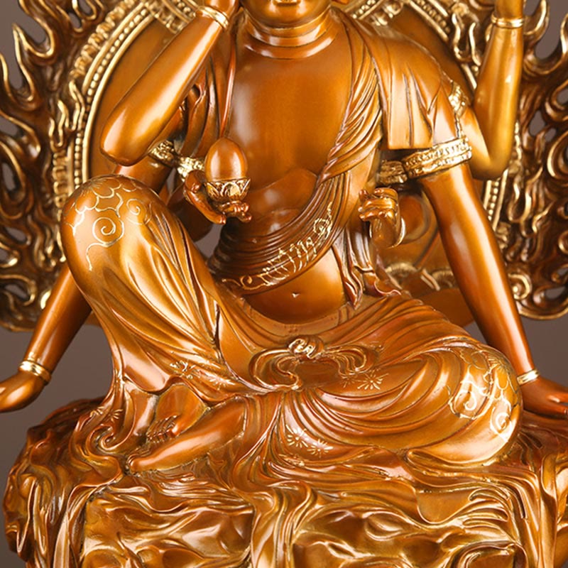 Buddha Stones Kwan Yin Avalokitesvara Éxito Estatua De Latón Y Cobre Decoración Para El Altar De La Oficina En Casa
