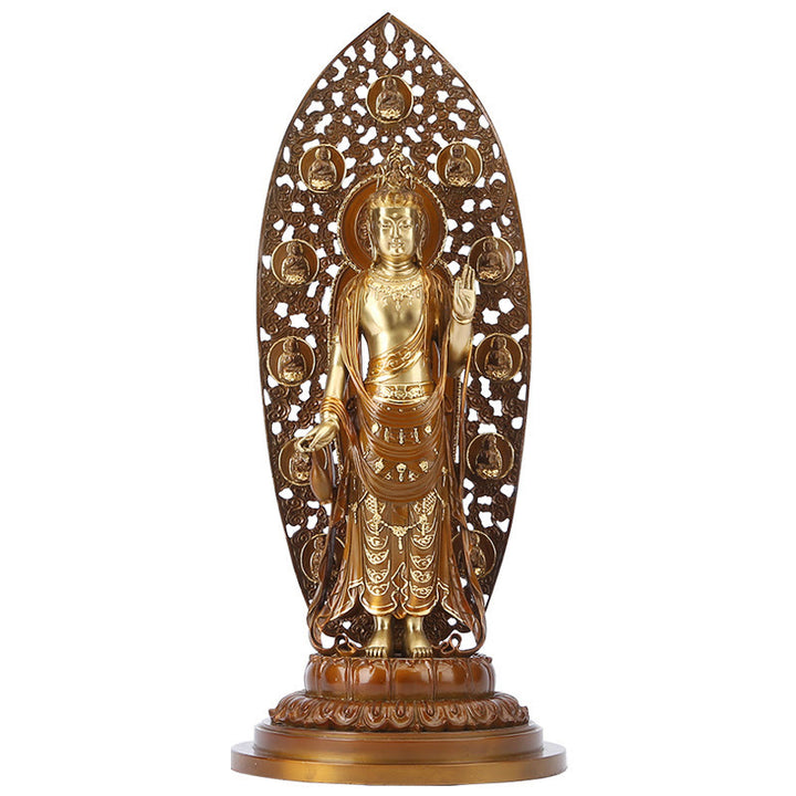 Buddha Stones Kwan Yin Avalokitesvara Aura Armonía Estatua de Latón y Cobre Decoración del Escritorio del Hogar - image 10