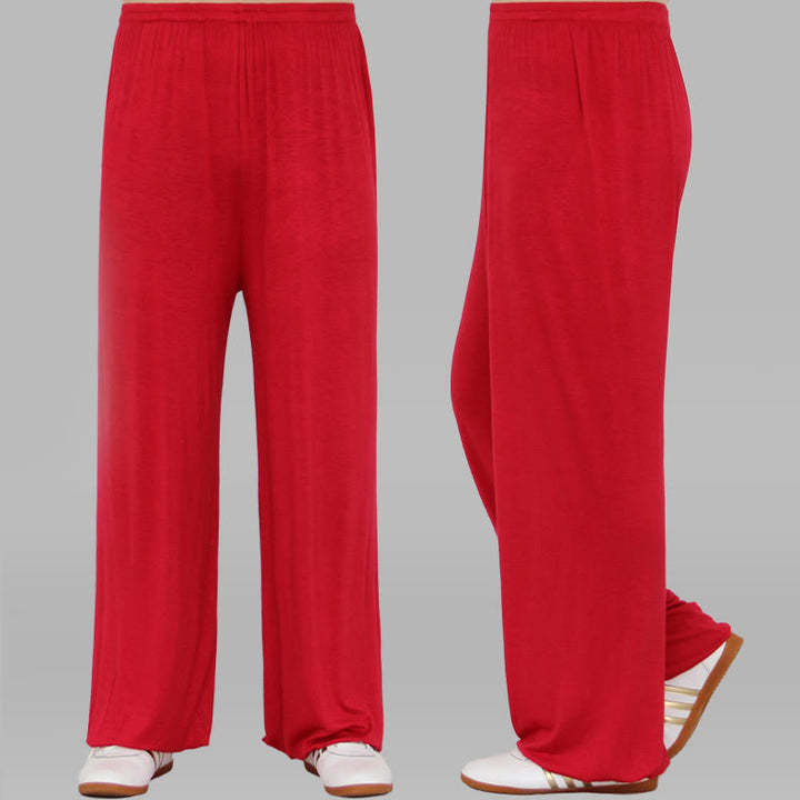 Pantalones Unisex Modal para Practicar Tai Chi y Qigong de Verano con Cintura Elástica de Buddha Stones - Rojo - 3XL - Equivalente a la 2XL de EE. US./ UK/AU/ EU - image 16