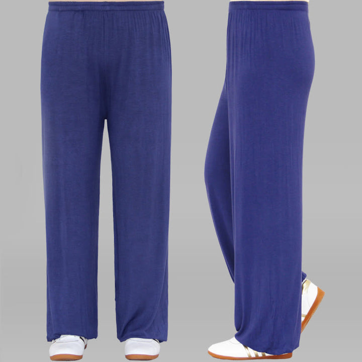 Pantalones Unisex Modal para Practicar Tai Chi y Qigong de Verano con Cintura Elástica de Buddha Stones - Azul aciano - 3XL- APTO PARA US . UK/AU - 2XL - image 26
