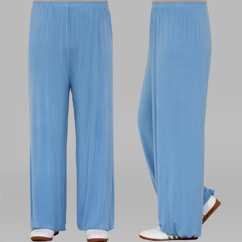 Pantalones Unisex Modal para Practicar Tai Chi y Qigong de Verano con Cintura Elástica de Buddha Stones - Azul cielo claro - 3XL- APTO PARA US . UK/AU - 2XL - image 23