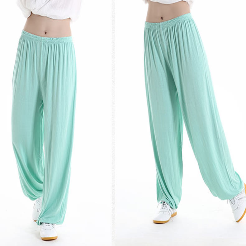 Pantalones Unisex Modal para Practicar Tai Chi y Qigong de Verano con Cintura Elástica de Buddha Stones - image 22