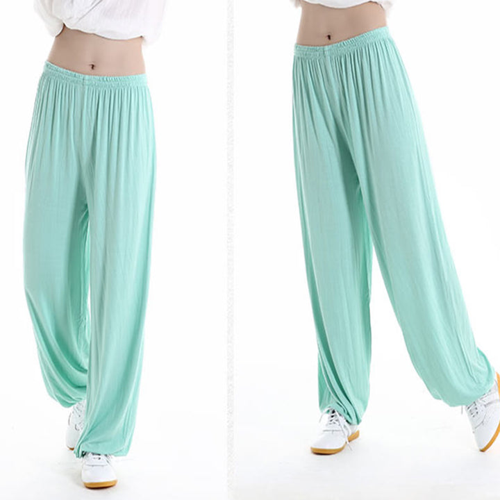 Pantalones Unisex Modal para Practicar Tai Chi y Qigong de Verano con Cintura Elástica de Buddha Stones - image 22