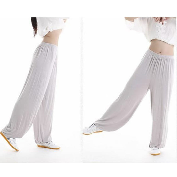 Pantalones Unisex Modal para Practicar Tai Chi y Qigong de Verano con Cintura Elástica de Buddha Stones - image 35