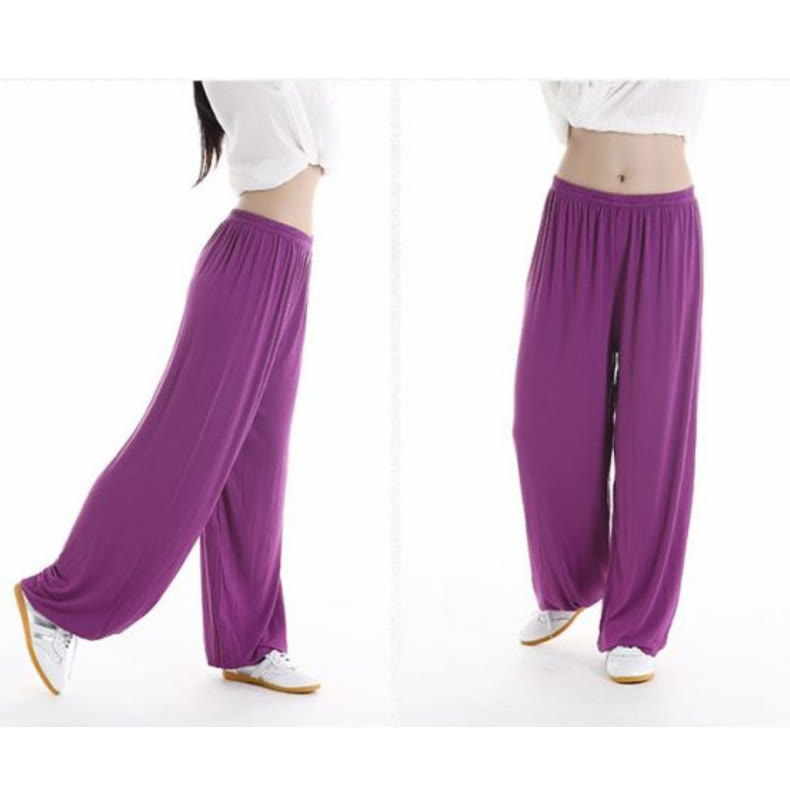 Pantalones Unisex Modal para Practicar Tai Chi y Qigong de Verano con Cintura Elástica de Buddha Stones - image 9