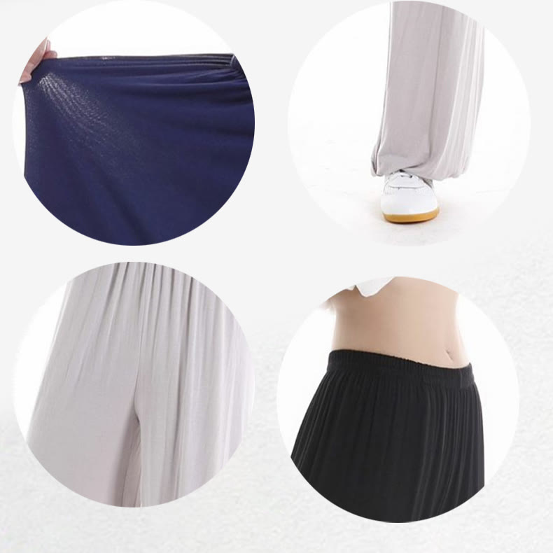 Pantalones Unisex Modal para Practicar Tai Chi y Qigong de Verano con Cintura Elástica de Buddha Stones - image 36