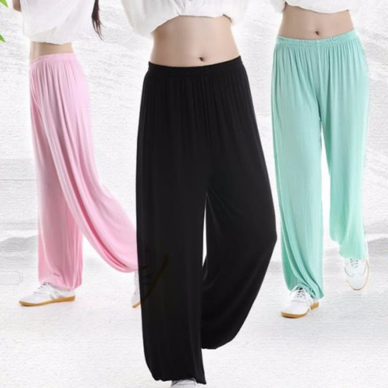 Pantalones Unisex Modal para Practicar Tai Chi y Qigong de Verano con Cintura Elástica de Buddha Stones - image 37